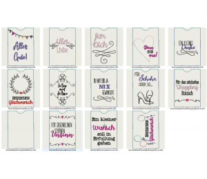 Stickserie ITH - 14 Geschenkkartenhüllen Vol. 1